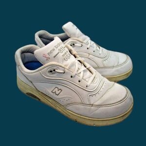 Women's Sneaker 7.5 D Leather Ankle White Lace Up New Balance W Pink Ribbon